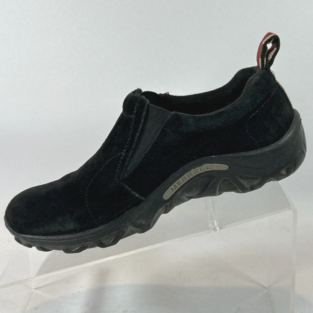 Merrell Youth Boys Jungle Moc Kids Size 4 Black Suede Slip On Shoes J60505